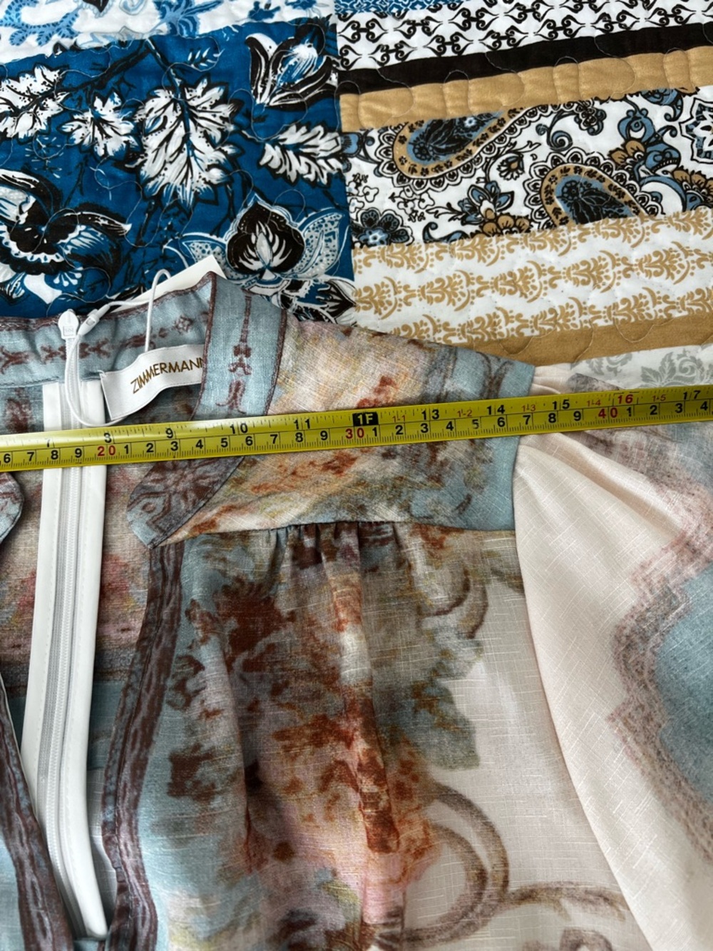 Zimmermann Pastel Floral Button-Front Maxi Dress in Blue and Cream - Picture 9 of 11